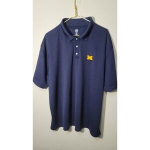 NCAA University of Michigan Wolverines Logo Polo Shirt - Size XLarge Blue